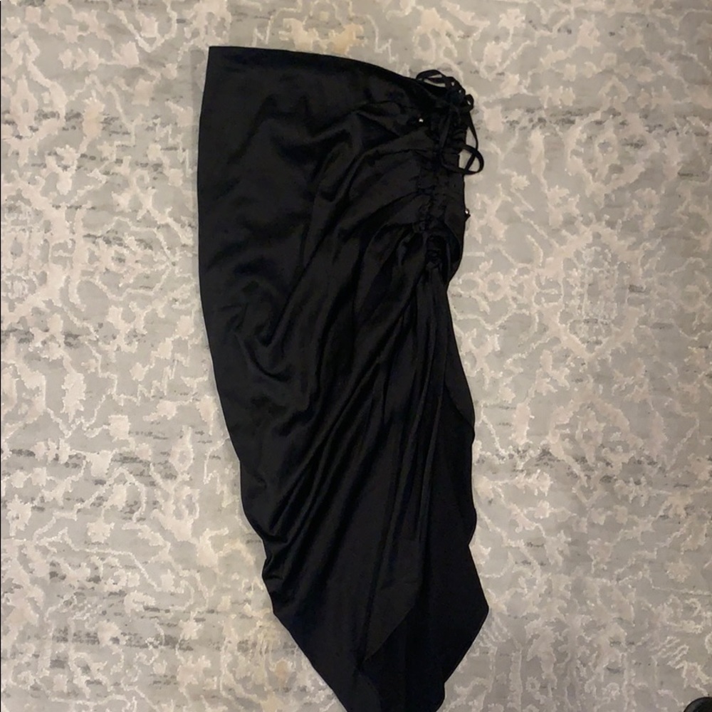 Black midi skirt with slit